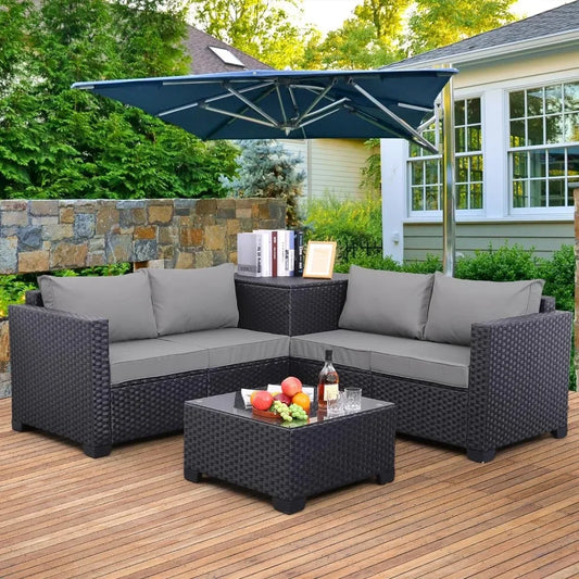 Outdoor PE Wicker Furniture Set 4 Piece.