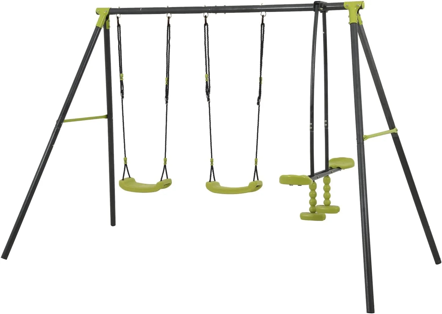 3 Swing Set Outdoor Heavy-Duty Metal Playset.