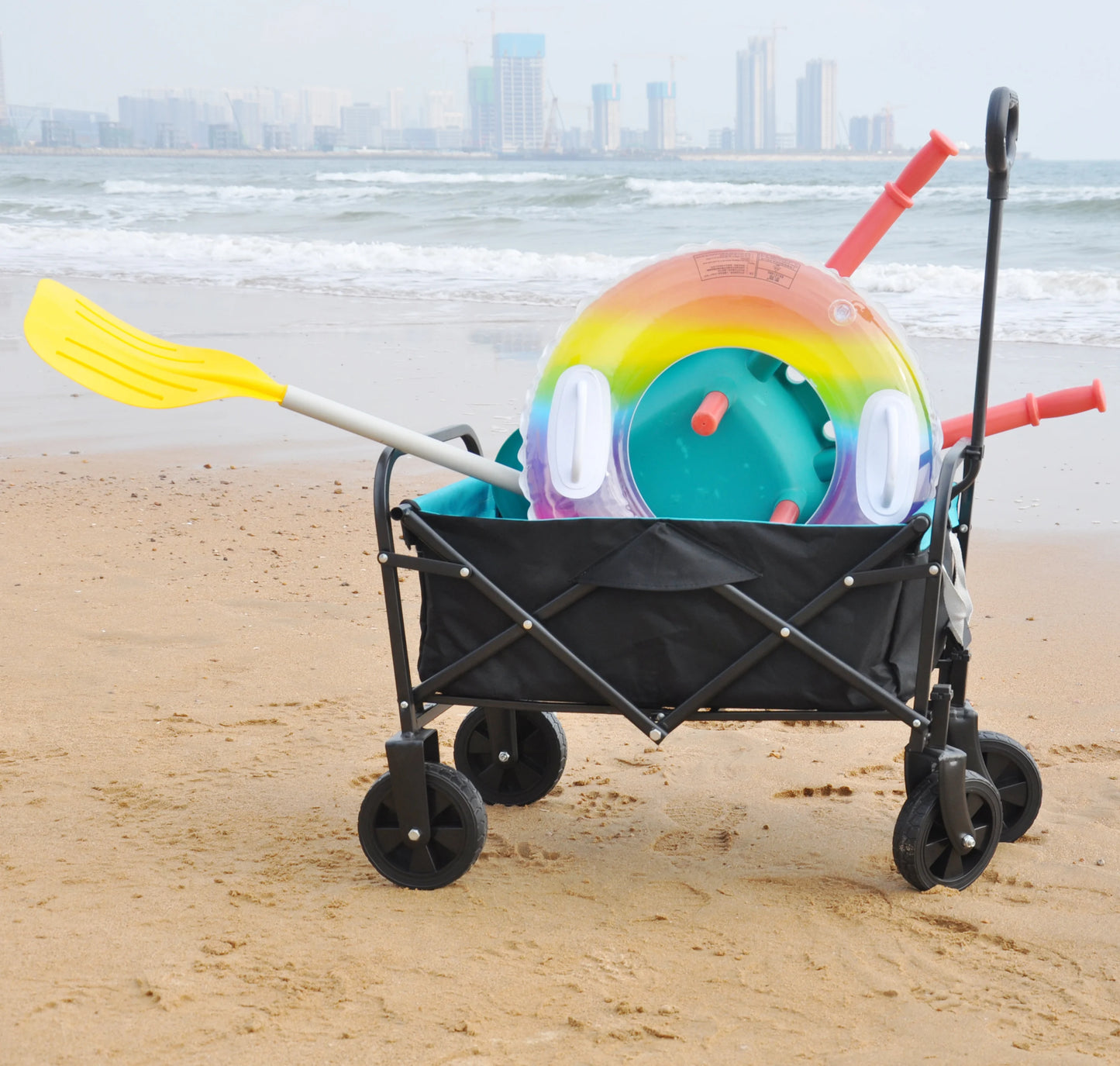 Mini Folding Wagon Garden Shopping Beach Cart )