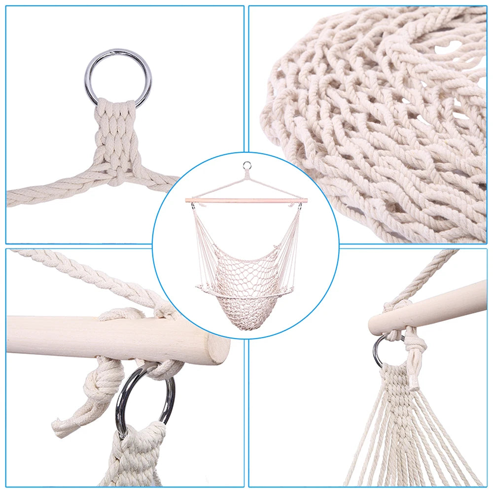 Hanging Rope Air/Sky Chair Swing Beige.