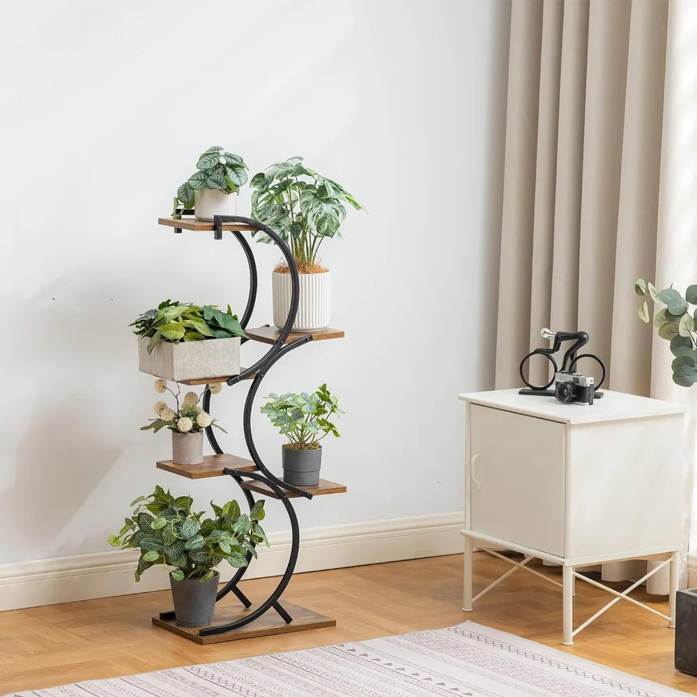 Indoor 6-Tier Wrought Iron Plant Stand.