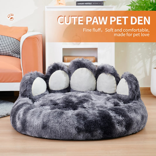 Comfy Dog Bed Paw Shape. Cat Mat Deep Sleeping Warm.