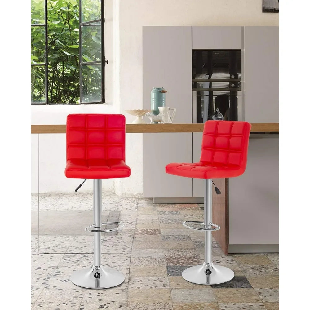 Modern Set of 2 Barstools, Height Adjustable, Swivel.