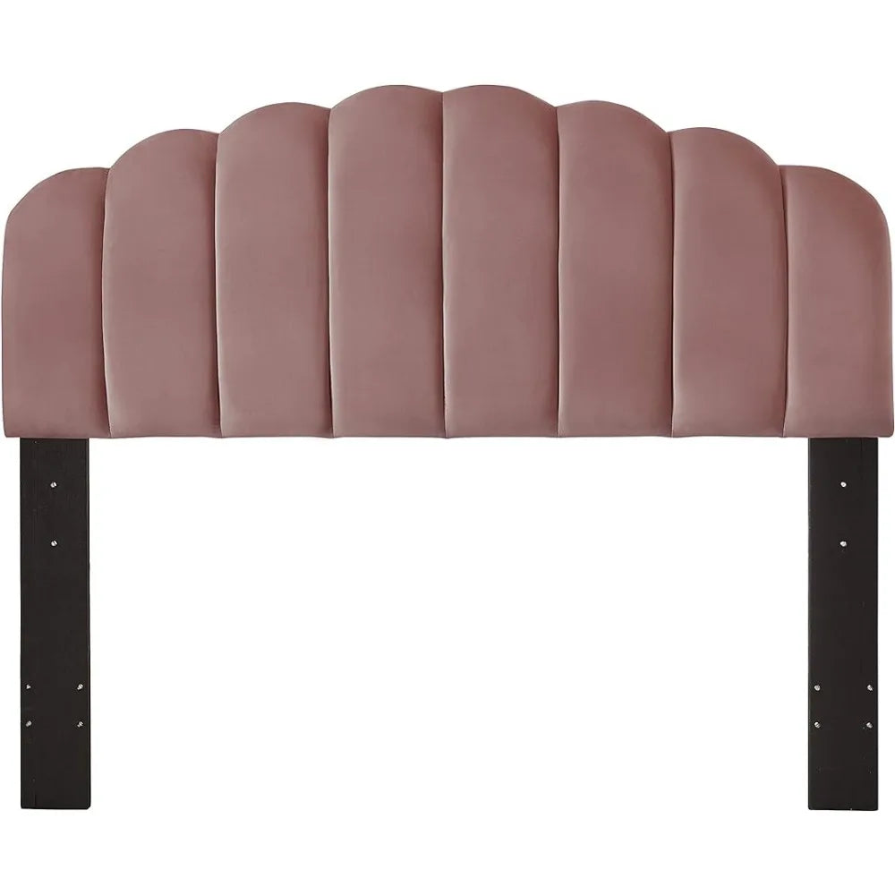 Queen Full Size, Rose Tufted Velvet Upholstered Headboard Channel