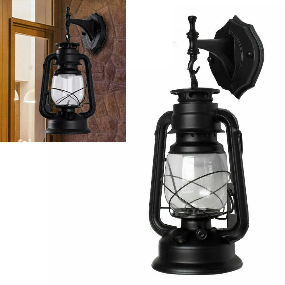 Retro Vintage Rustic Lantern Wall Light Outdoor Fixture.