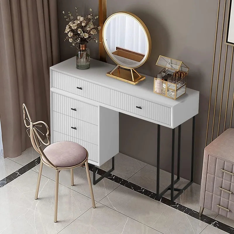 Large Vanity Desk with Drawers, Makeup Vanity Set with Movable 3-Drawers