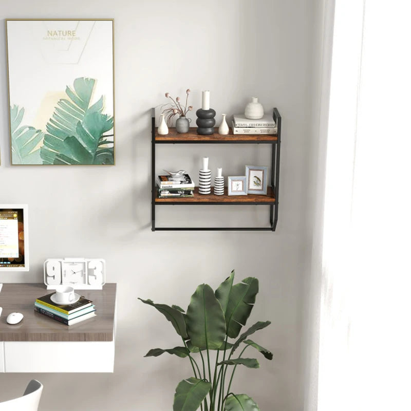 Industrial Style Towel Bar, Bathroom Shelves Wall Mounted.