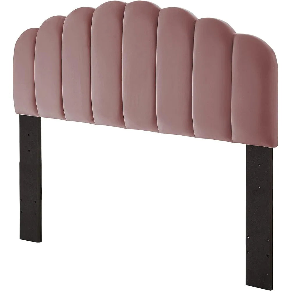 Queen Full Size, Rose Tufted Velvet Upholstered Headboard Channel