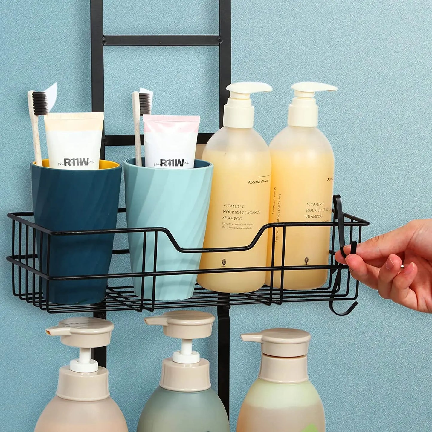 Over the Door Shower Caddy, Rustproof Storage.