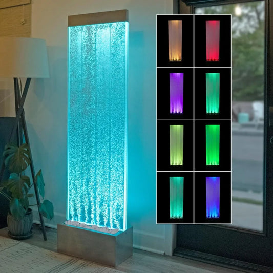 Indoor Bubble Wall Water Fountain w/LED Lights.