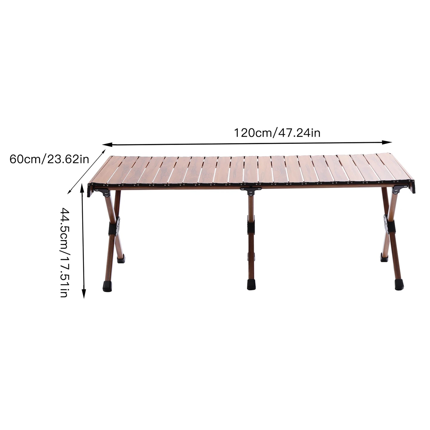 Portable Folding Camping Aluminum Roll-Up Table 4-6 Persons