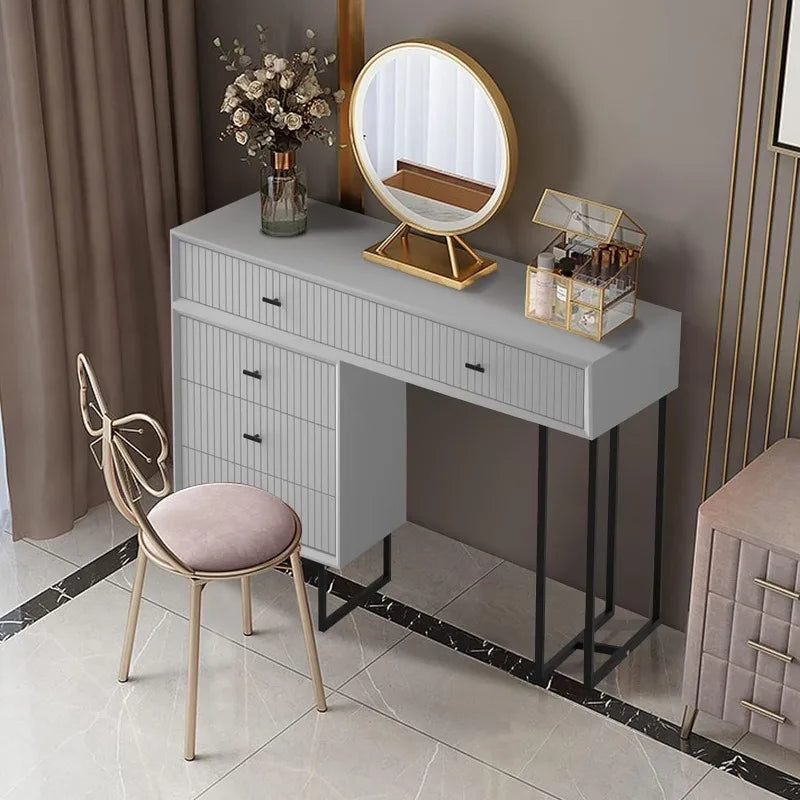 Large Vanity Desk with Drawers, Makeup Vanity Set with Movable 3-Drawers