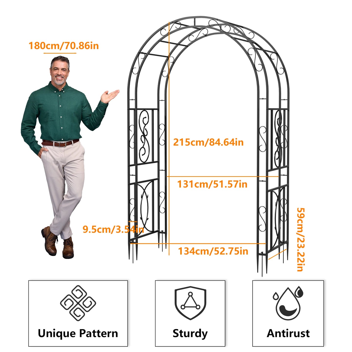 Courtyard Cast Trellis for Climbing Plant.