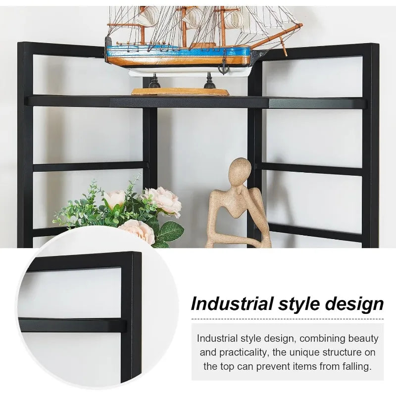 6 Tier Industrial Tall Corner Bookshelf