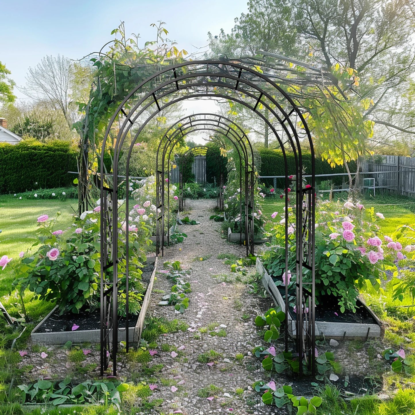 Courtyard Cast Trellis for Climbing Plant.