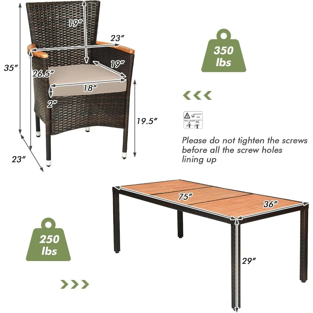 9 Piece Outdoor Dining Set w/Cushions.