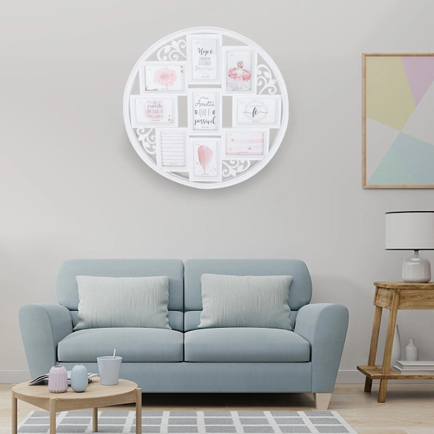 Round Creative Wall Collage Picture Frame, High Quality Plastic.