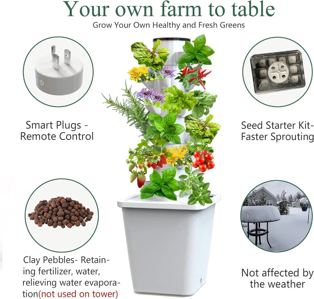 Hydroponics Growing System, Nursery Germination Kit + Smart Plug & Water Pump.