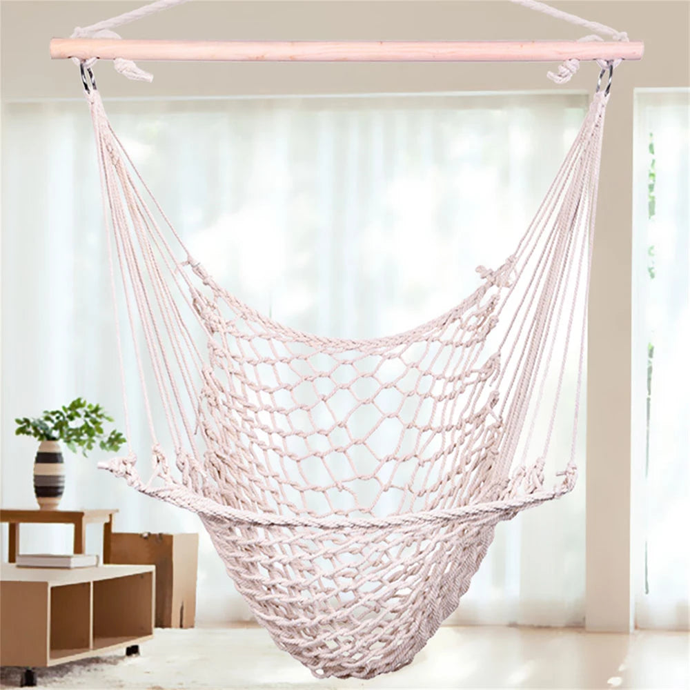 Hanging Rope Air/Sky Chair Swing Beige.