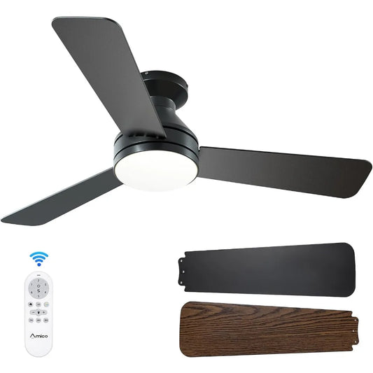 42 inch Low Profile Ceiling Fan W/ Light & Remote Control, Reversible.