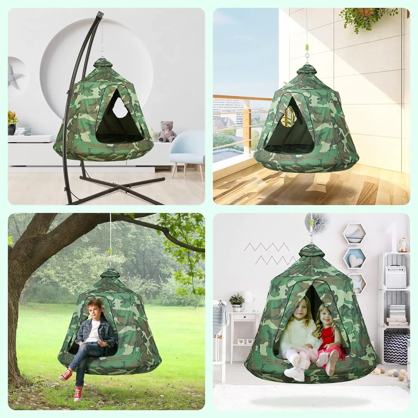 Indoor - Outdoor Hanging Tent, Waterproof Holds 330 lbs.