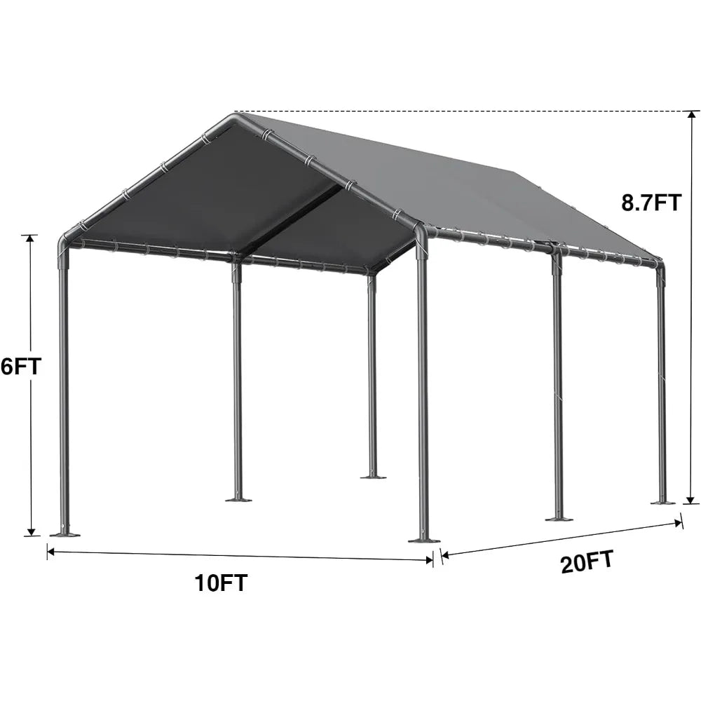 10'×20' Heavy Duty Frame & Waterproof Carport Canopy Shelter.