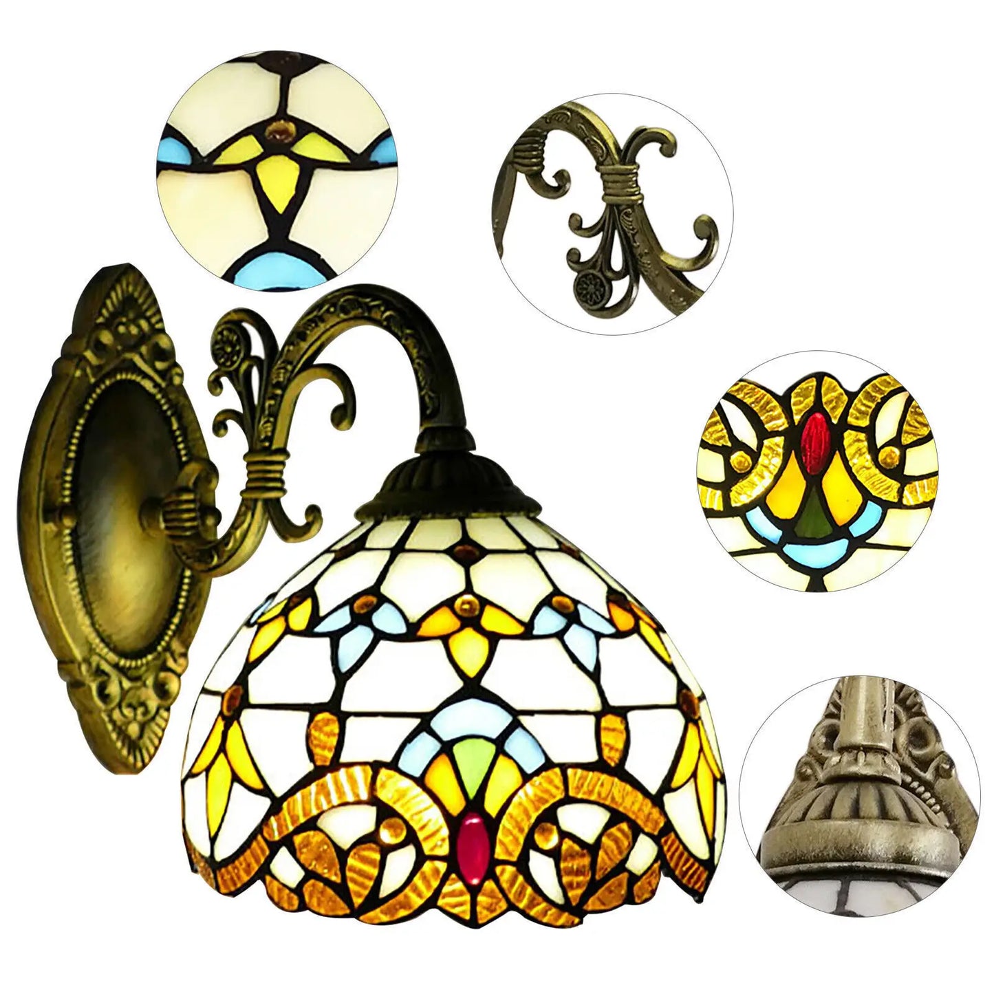 Tiffany Style Wall Sconce Lamp Stained Glass Light.