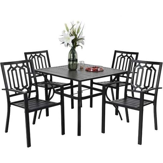 5-Piece Metal Patio Table and Chairs.