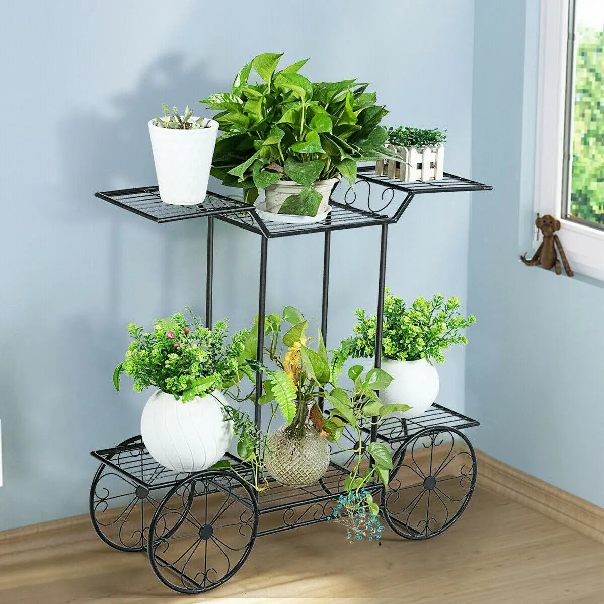 6 Tier Cart, Wrought Iron, Bathroom storage, Plants Display.