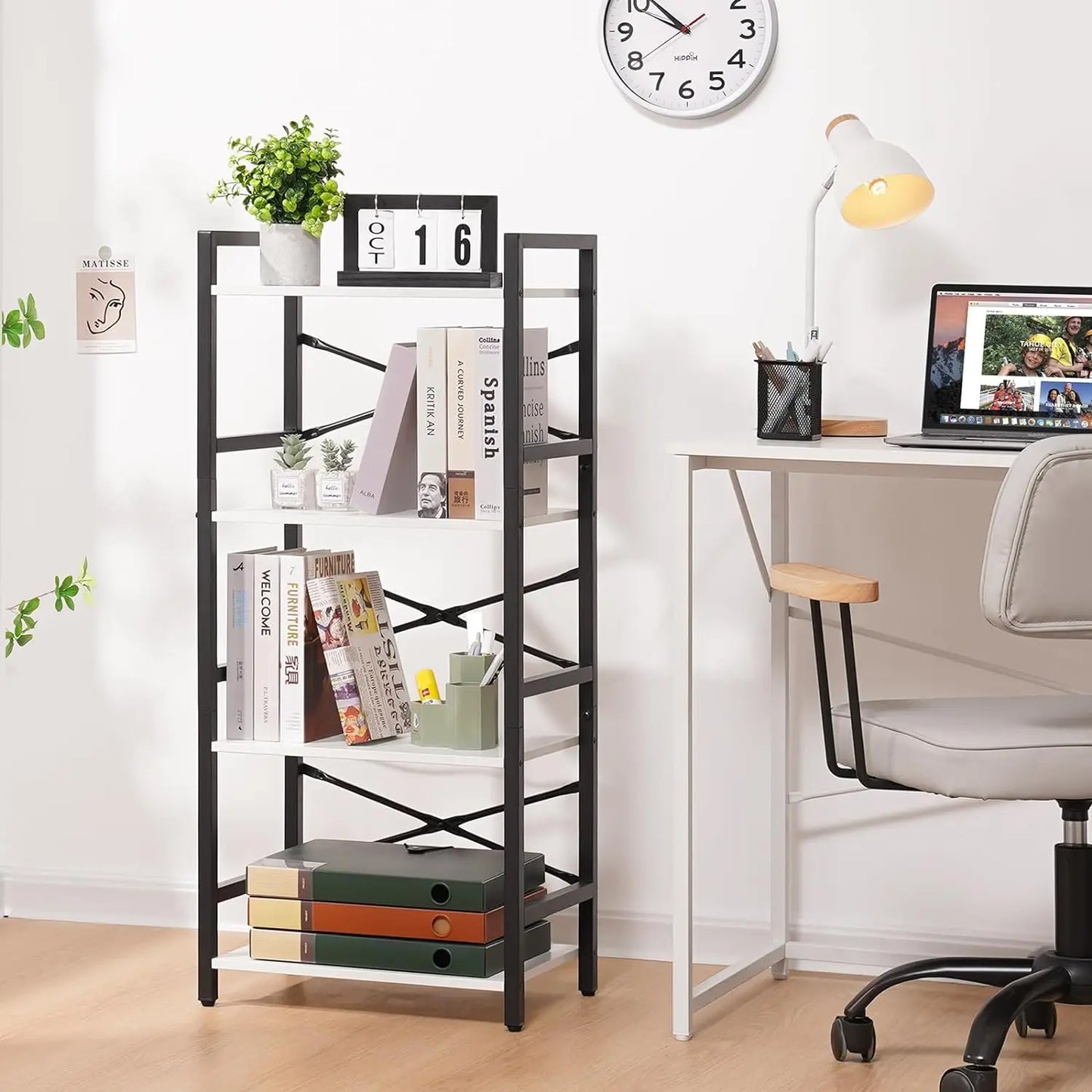 4 Tier Industrial Bookshelf -Organizer for CD/Movie/Book