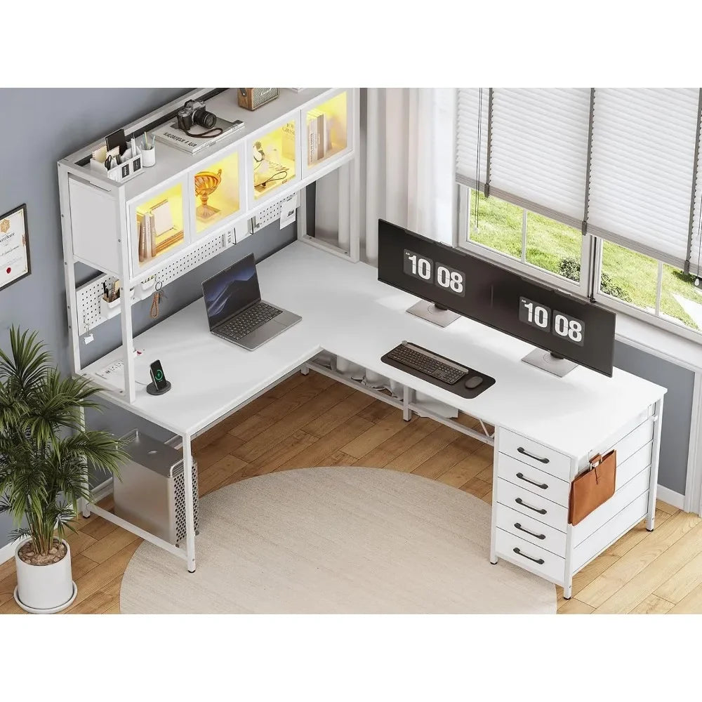 L-shaped Home Office Desk, Corner Table, Large Gaming Table.