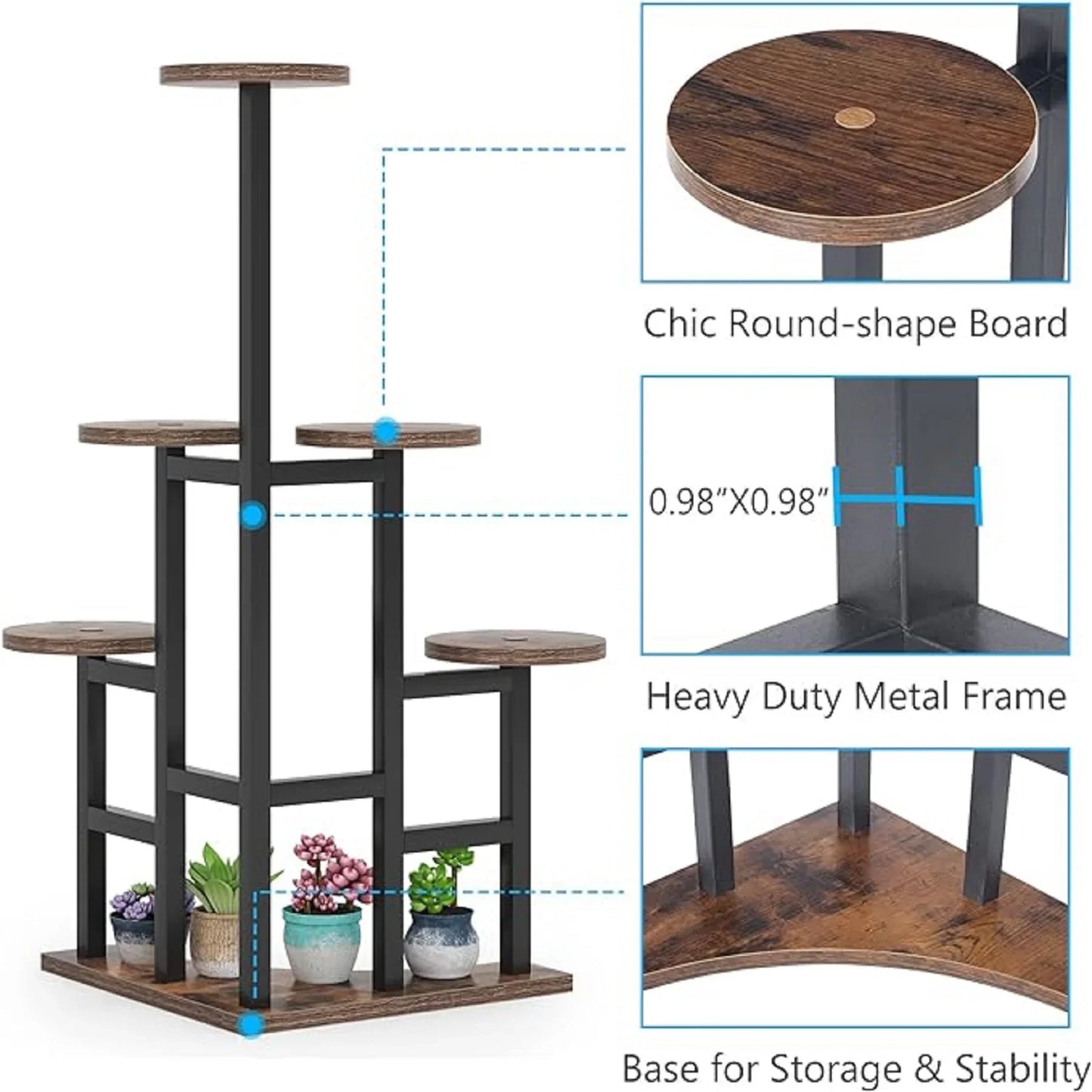 Corner Plant Stand Indoor, 6 Tiered.