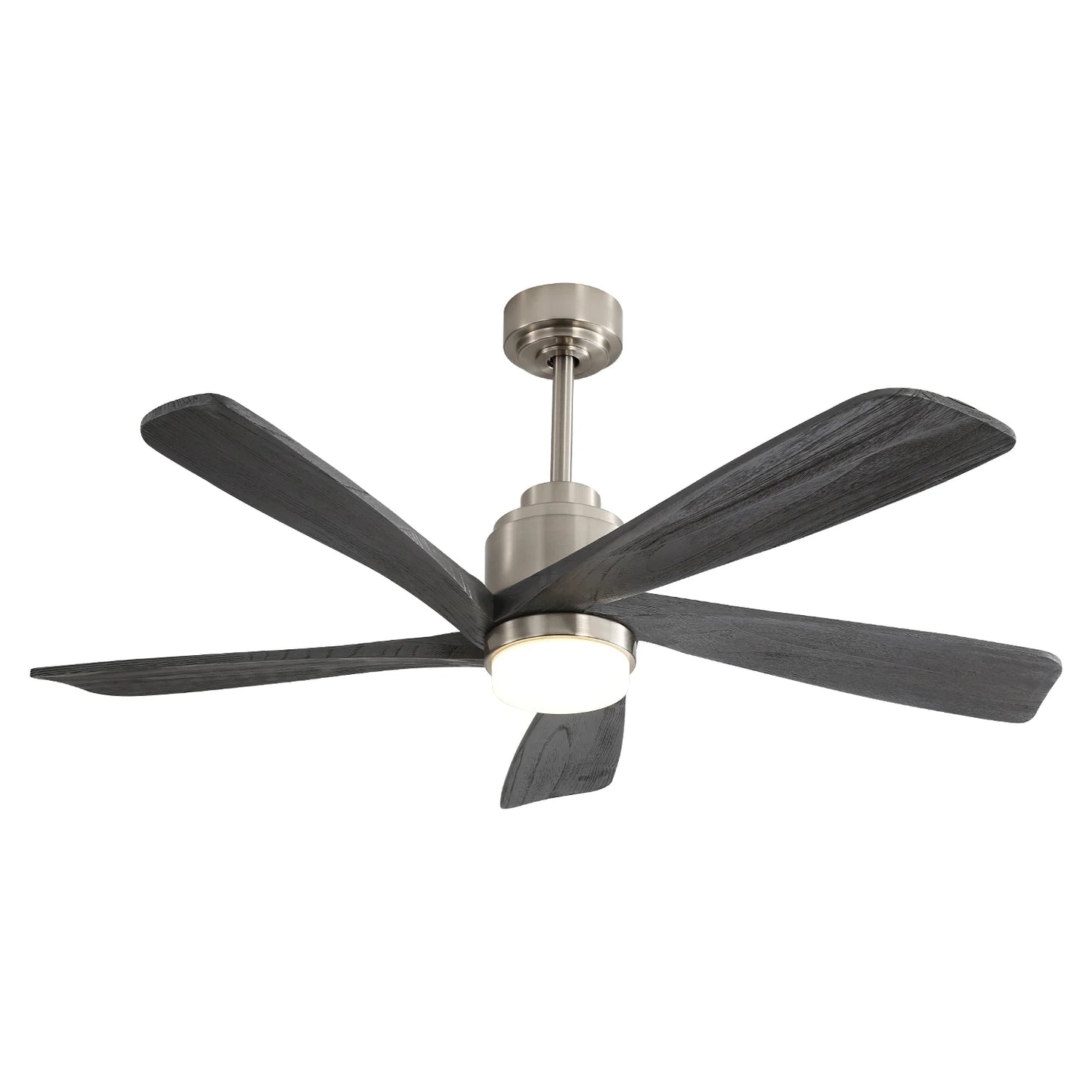 Ceiling Fan, Dimmable LED Light, 5 Wood Blades, Remote Control.