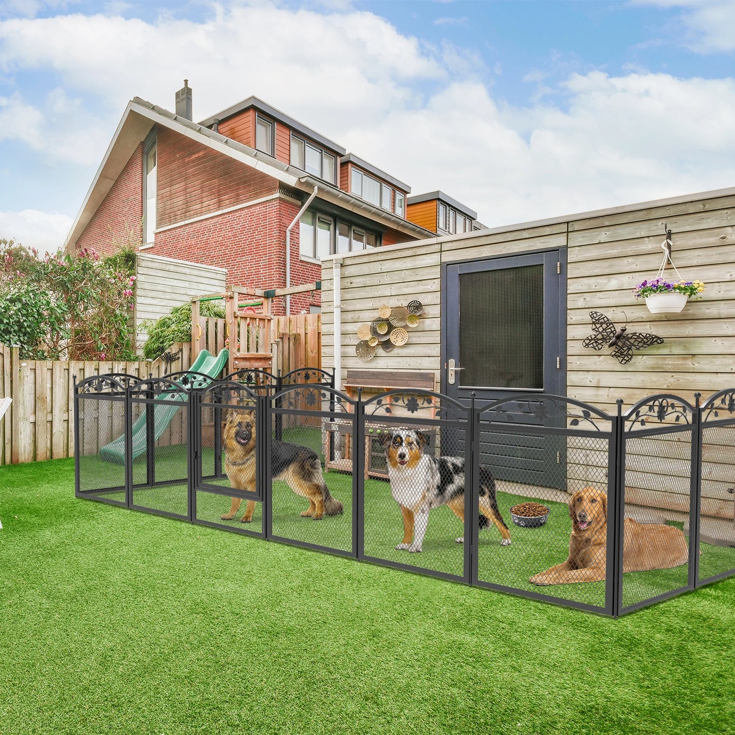 Dog Playpen with 8 Panels and Waterproof Pad