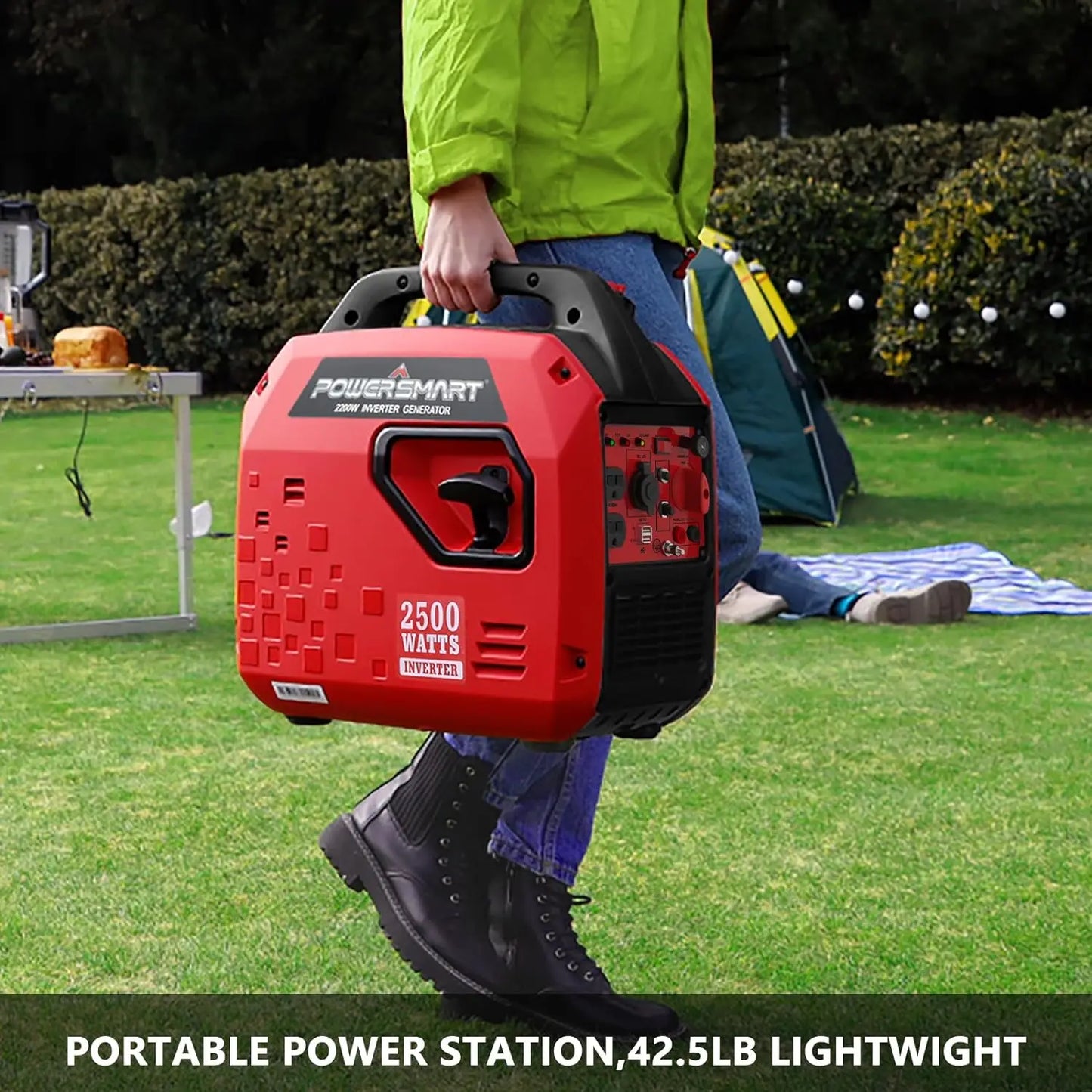 2500-Watt Gas Powered Portable Inverter Generator, Super Quiet.