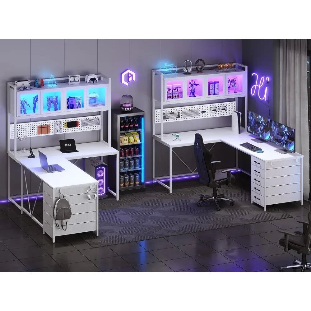 L-shaped Home Office Desk, Corner Table, Large Gaming Table.