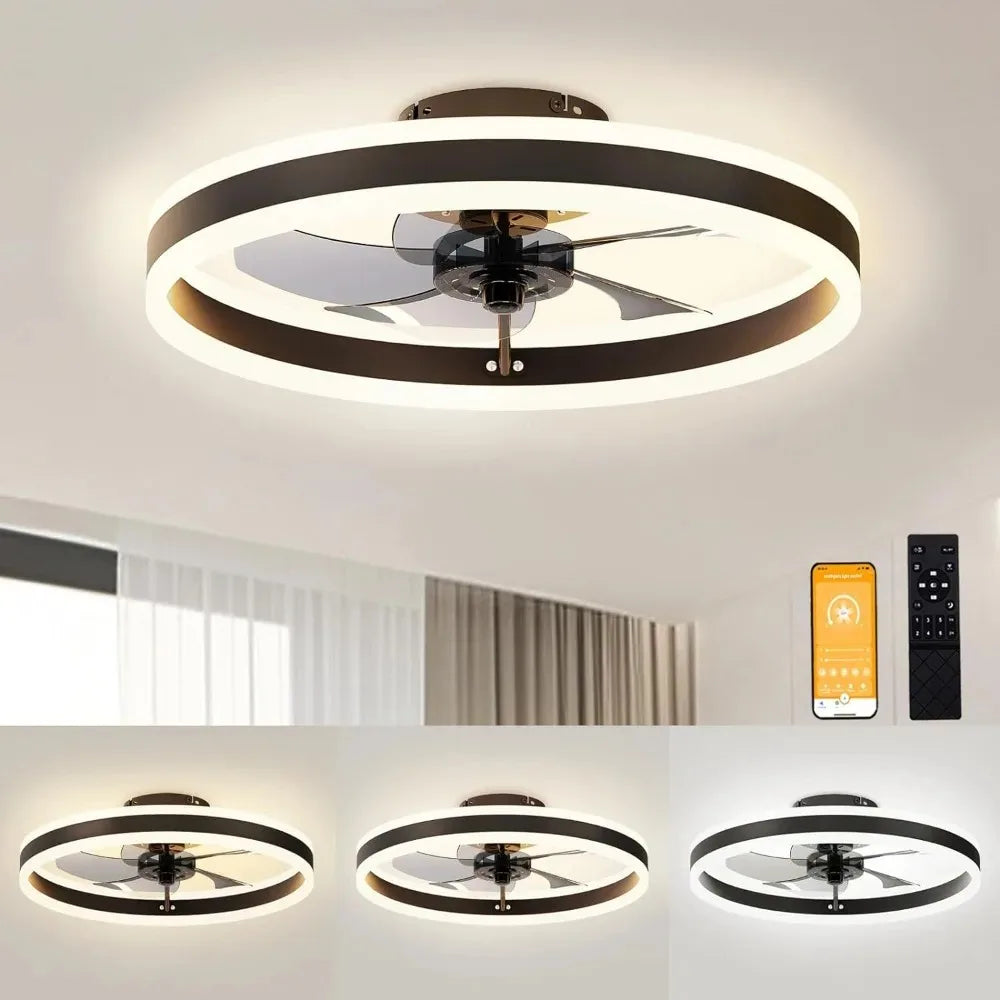 Low Profile Ceiling Fans w/Lights & Remote.