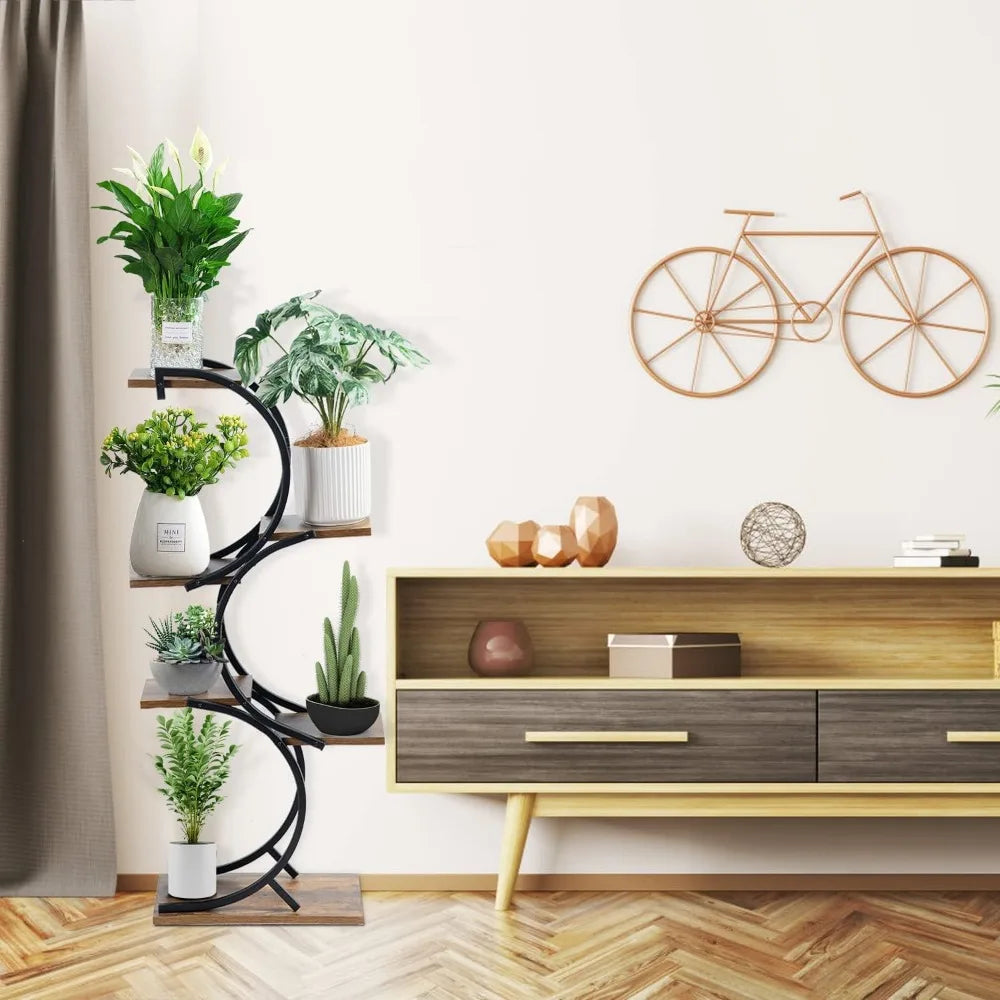 Indoor 6-Tier Wrought Iron Plant Stand.