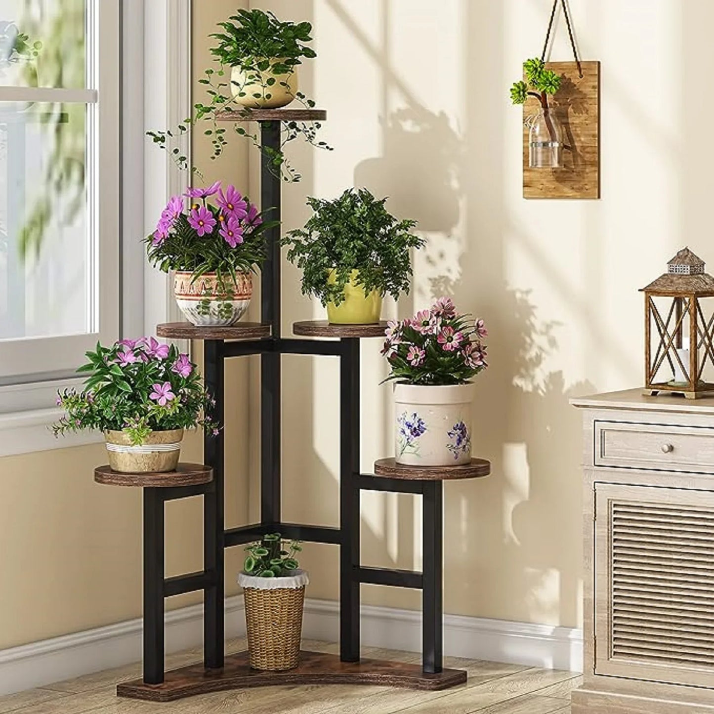 Corner Plant Stand Indoor, 6 Tiered.