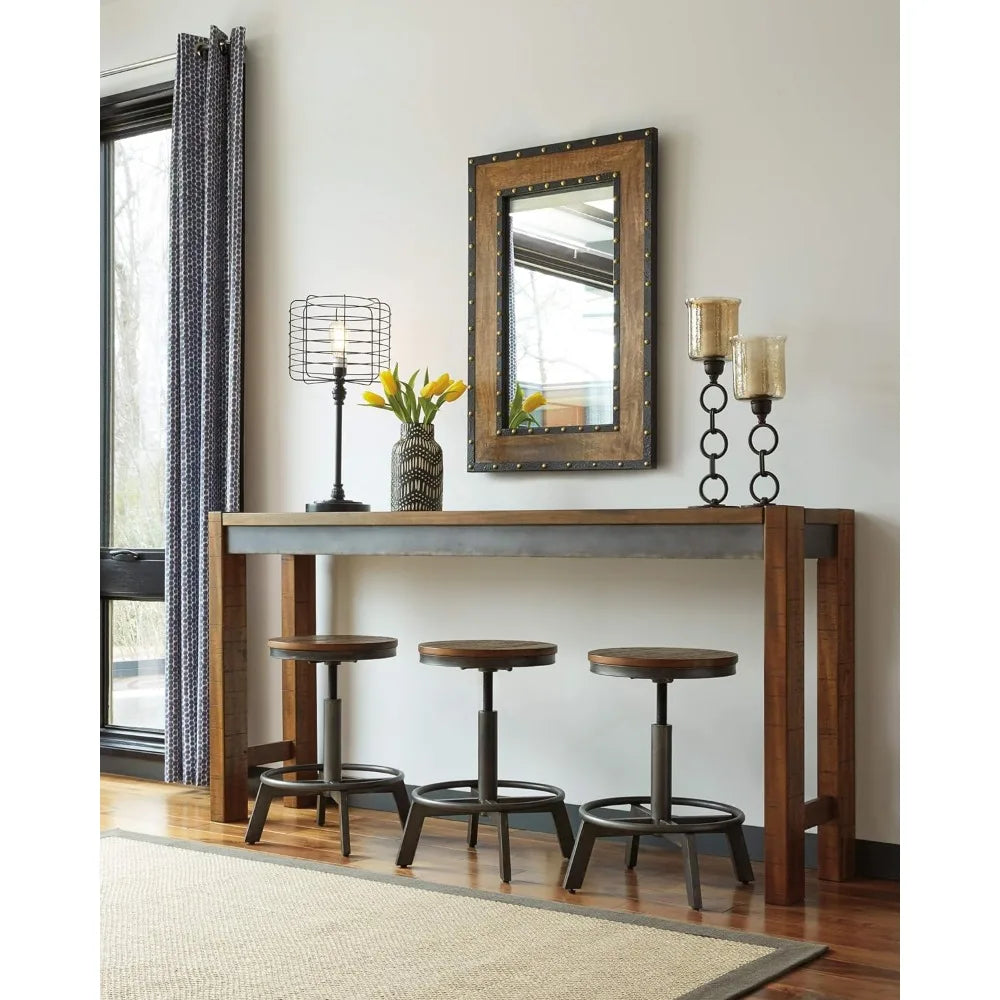 Counter Height Dining Room Table, Two-tone Brown.