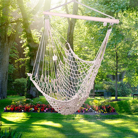 Hanging Rope Air/Sky Chair Swing Beige.