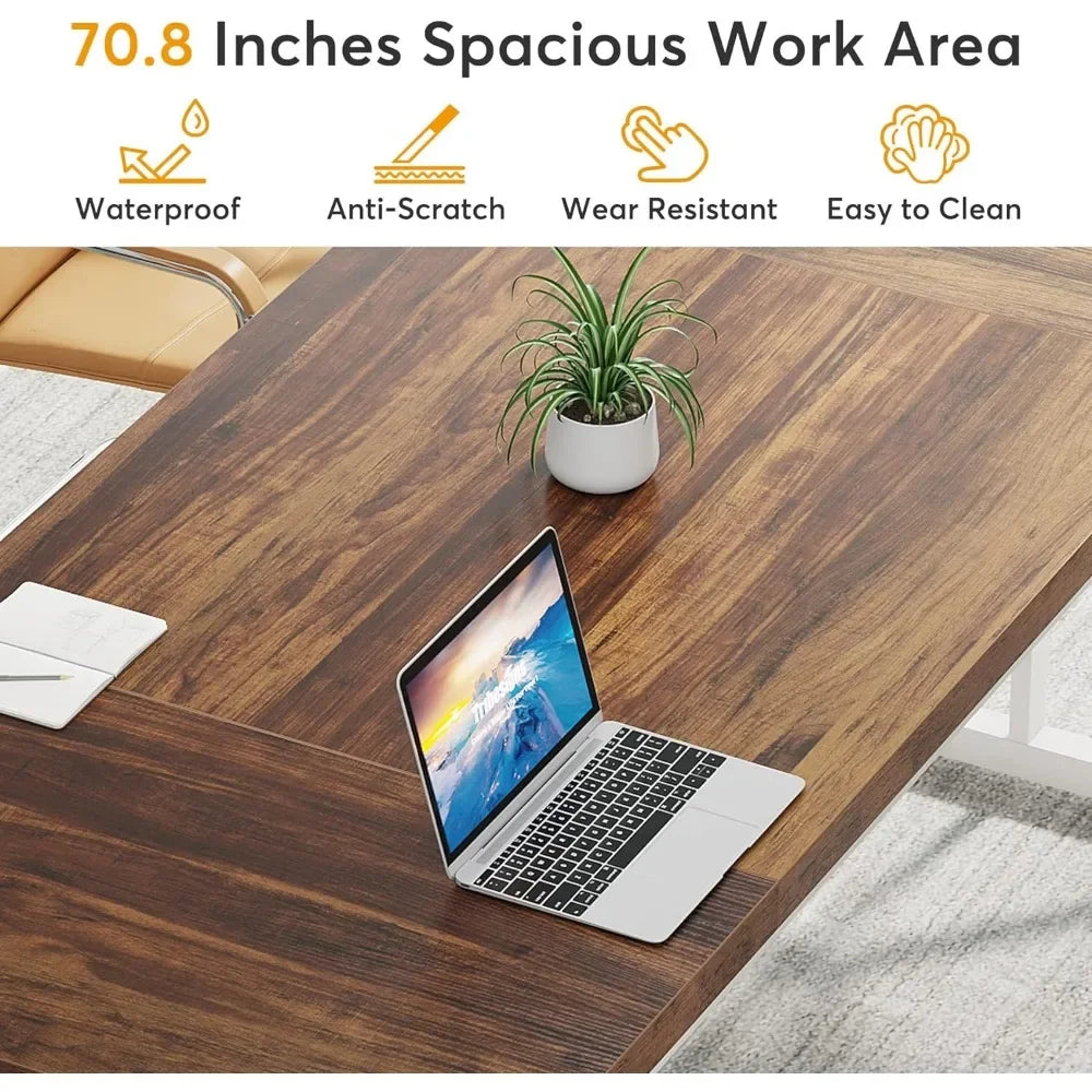 70.8-Inch Writing Desk, Large Executive Office Desks.