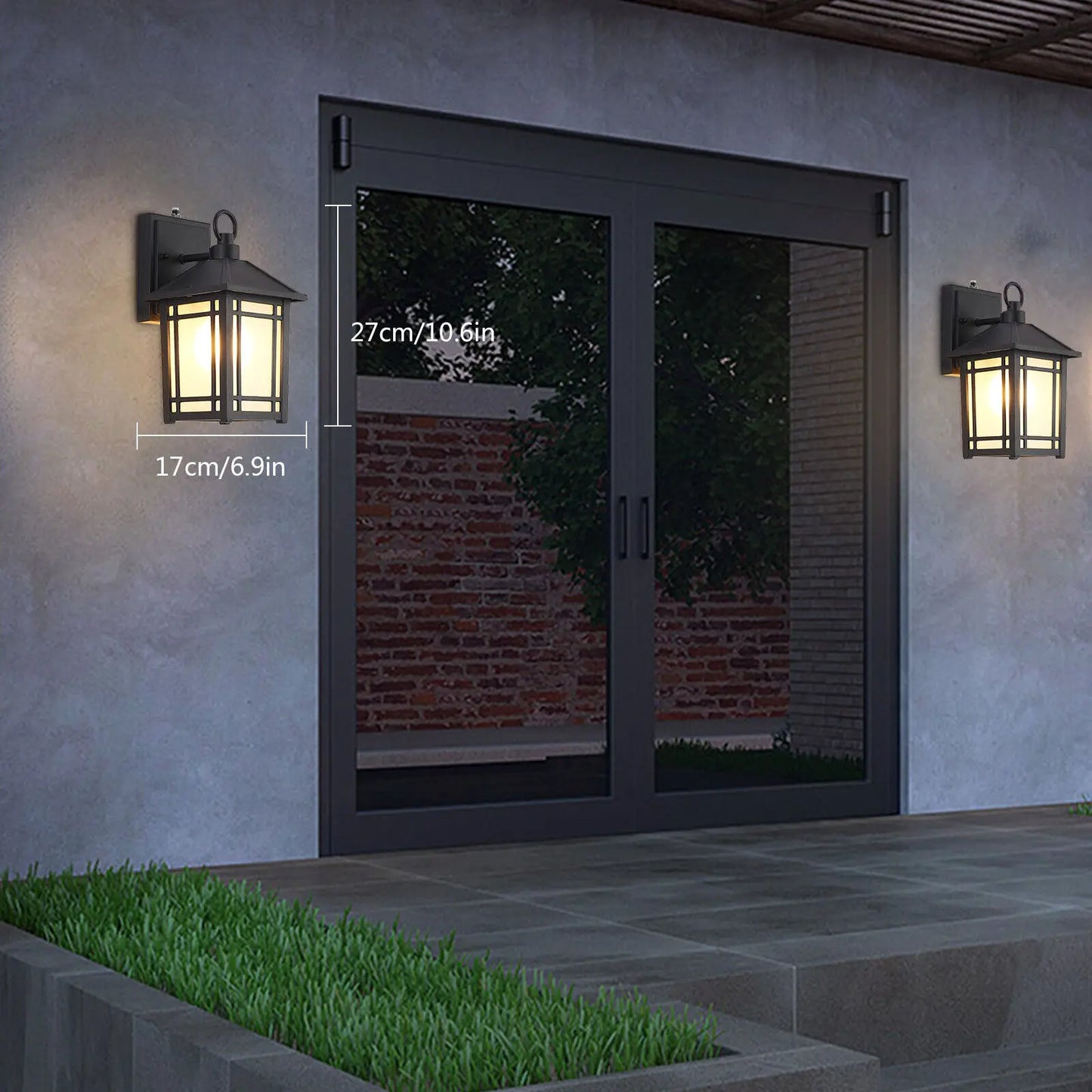 Porch Sconce Motion Sensor Wall Mounted Outdoor Lamp.