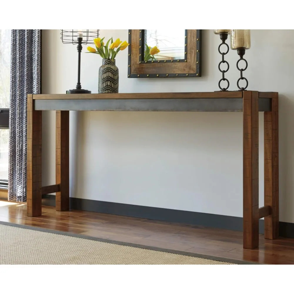 Counter Height Dining Room Table, Two-tone Brown.