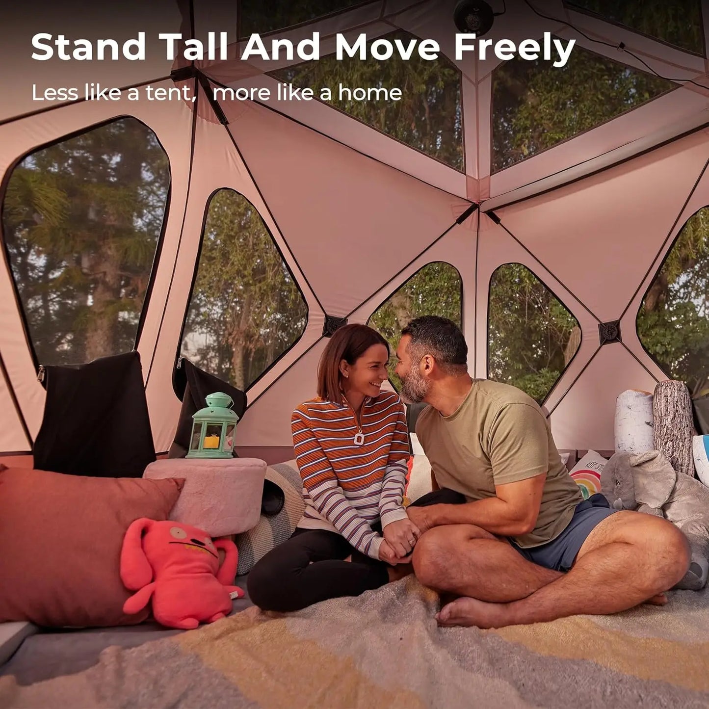 Camping Tent, 2-3 Person Pop Up with 6'10'' Height.