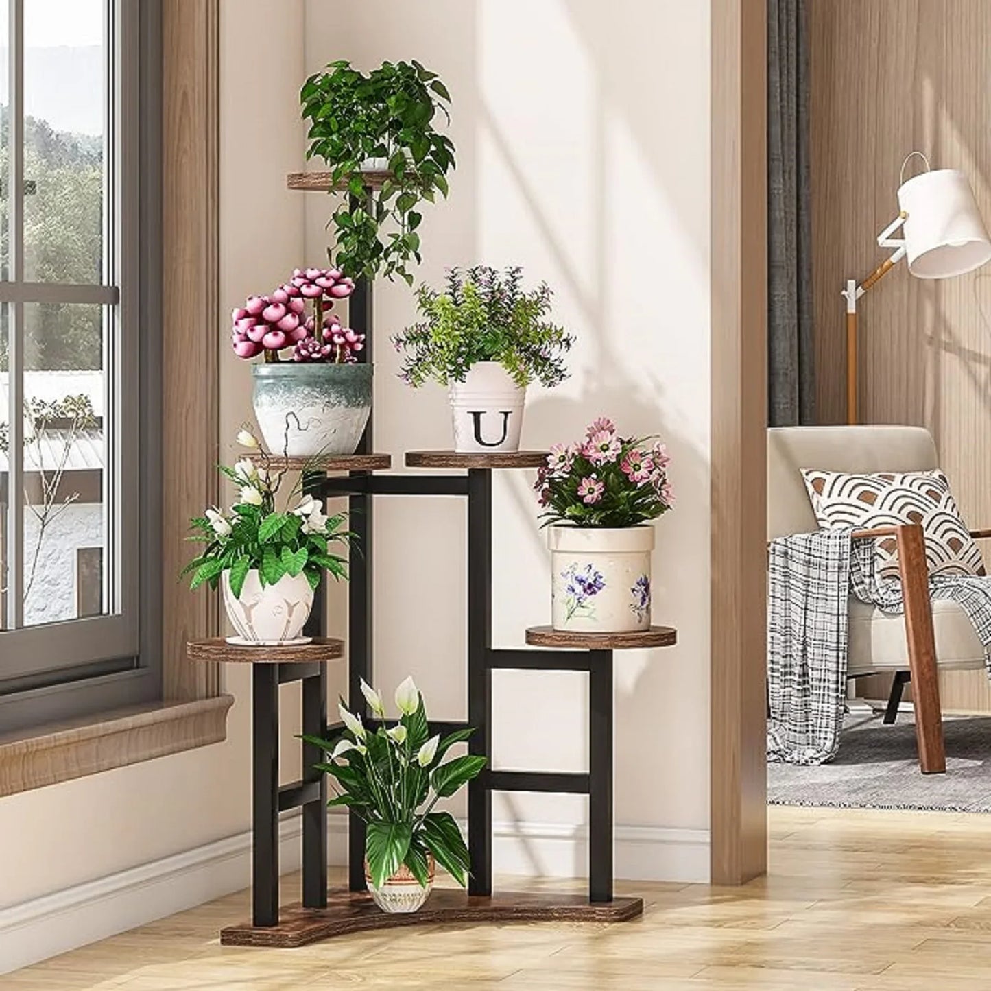 Corner Plant Stand Indoor, 6 Tiered.