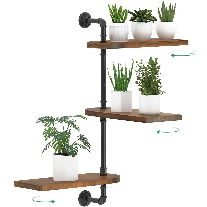 3-Tier Rotating  Wooden Window Plant Shelf.