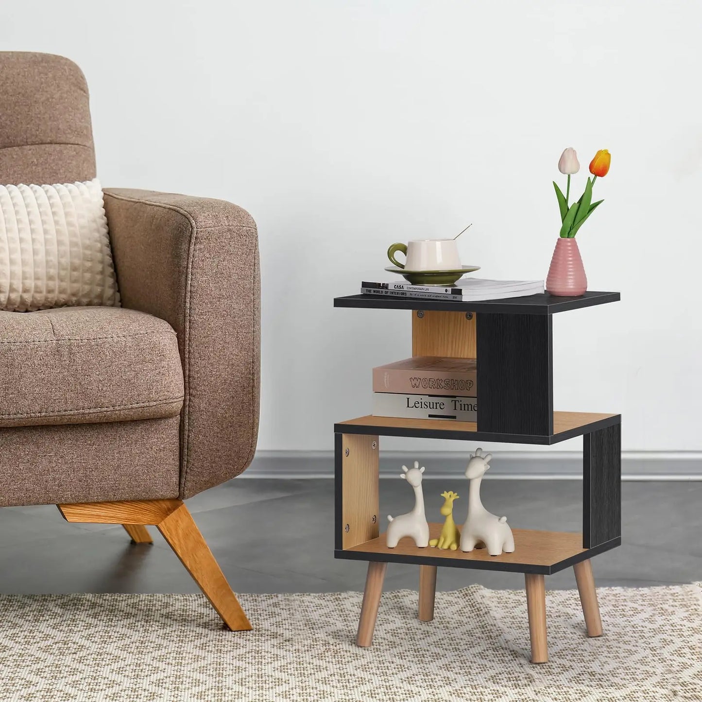 Mid Century Modern Table, Side, Couch Table with Storage.