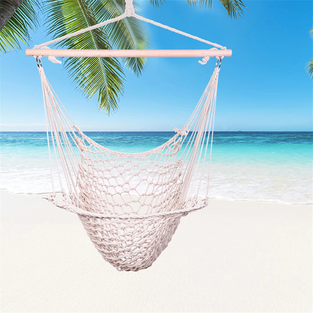 Hanging Rope Air/Sky Chair Swing Beige.