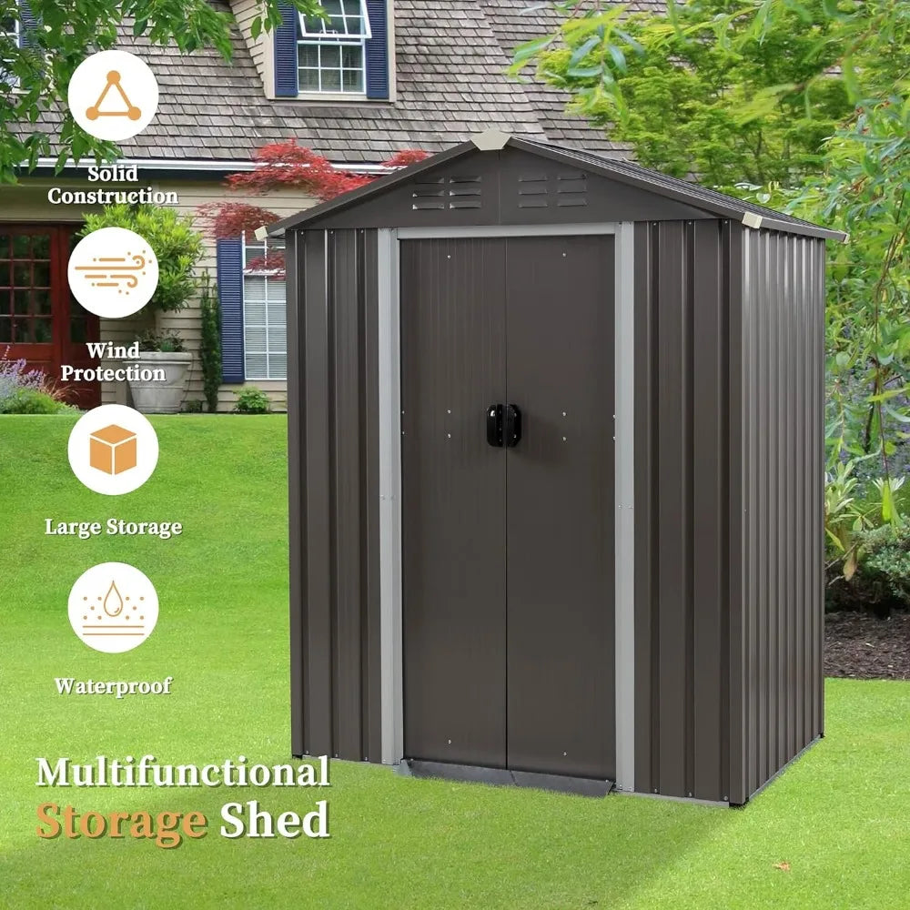 5 x 3 x 6 FT Outdoor Storage Shed, w/Lockable Door, Anti-Corrosion.